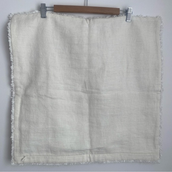 POTTERY BARN Marline Pillow Cover Orange Clay Cotton Linen 22” Fringe - Picture 3 of 6